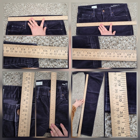Gap Real Straight Navy Uniform Corduroy Jeans Pants Navy Blue Size 27 - Picture 4 of 6
